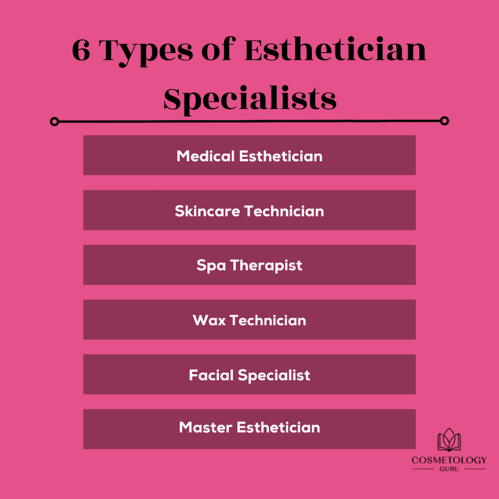 6 Types of Esthetician Specialists
