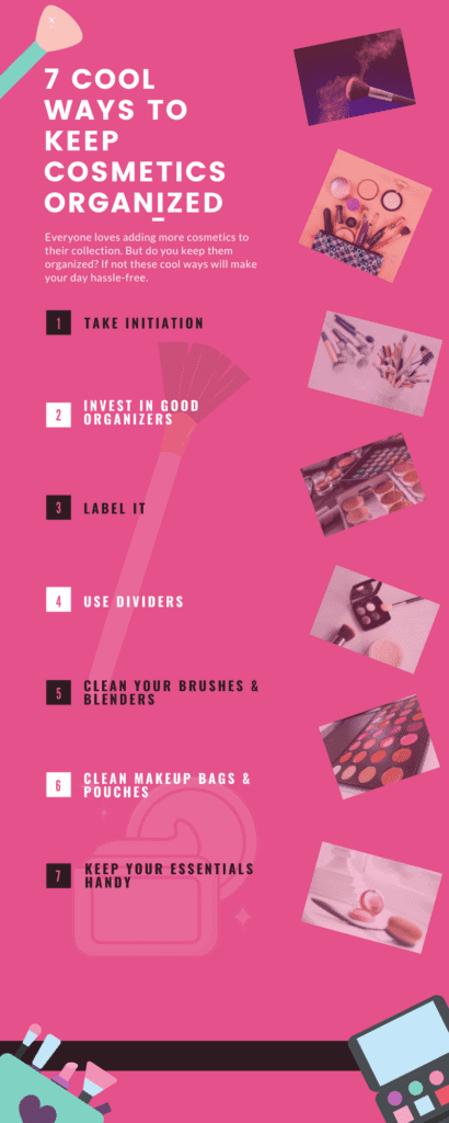 Infographic about Cool Ways to Keep your Cosmetic Tools Organized